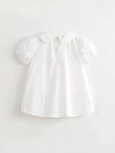 Young Girl Sweet And Cute Doll Collar Bubble-Sleeved Short Dress Summer